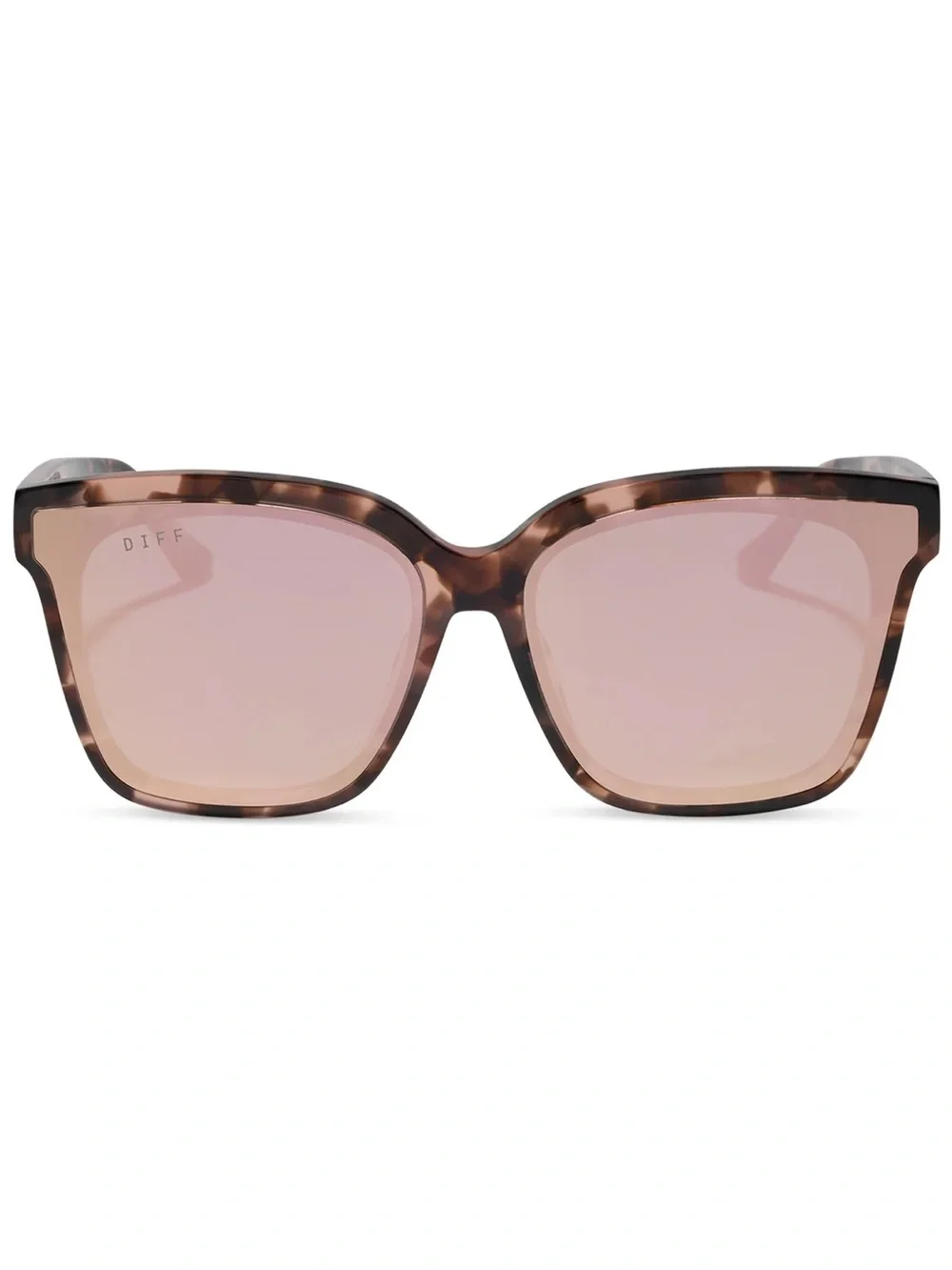 DIFF Meredith II Sunglasses Himalayan Tortoise Frame Taupe Mirror Lens NWT